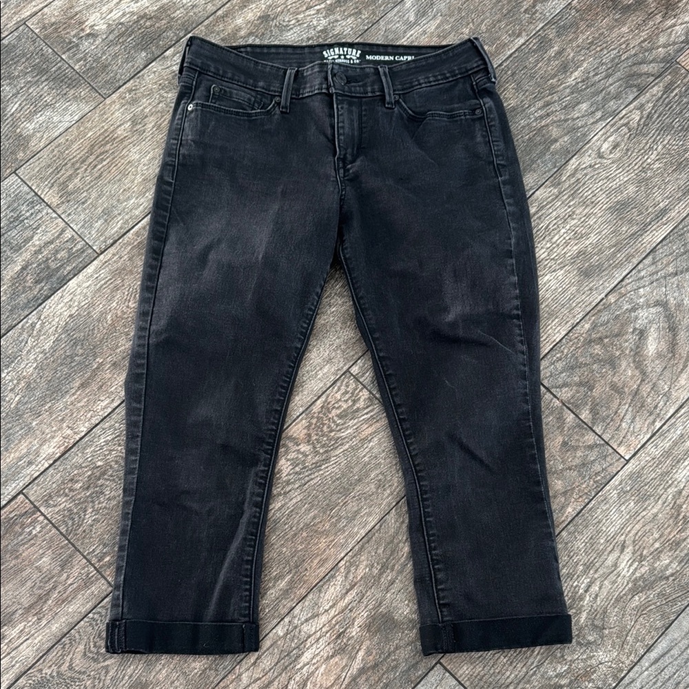 Signature by Levi Strauss Black Ankle Cropped Jeans
